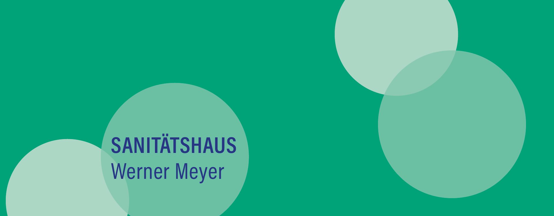 mittelgrüne Kreise mit der Aufschrift Sanitätshaus Werner Meyer
