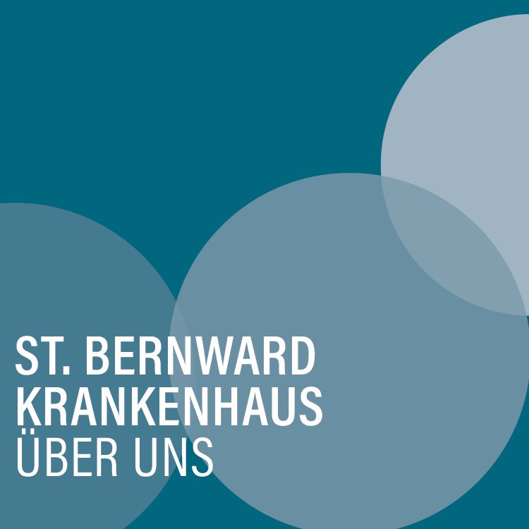 blaugraue Kreise mit der Aufschrift St. Bernward Krankenhaus über uns
